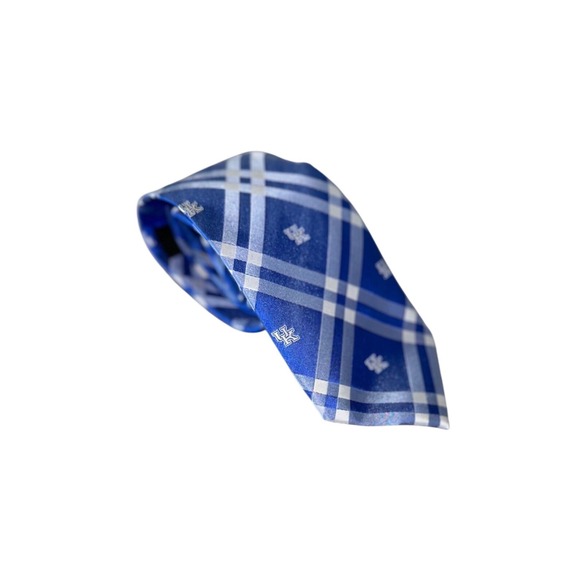 Eagle Wings Other - Kentucky Wildcats Mens Neck Tie College University Logo Plaid Blue Neck 58"x3.5"